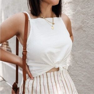 NWOT Madewell Seersucker Apron Tank Top. Sz XL